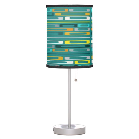 Mid Century Retro Flat Rocks Turquoise Table Lamp (Left)