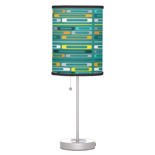 Mid Century Retro Flat Rocks Turquoise Table Lamp (Right)