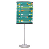Mid Century Retro Flat Rocks Turquoise Table Lamp (Front)