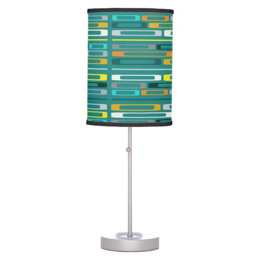 Mid Century Retro Flat Rocks Turquoise Table Lamp (Front)