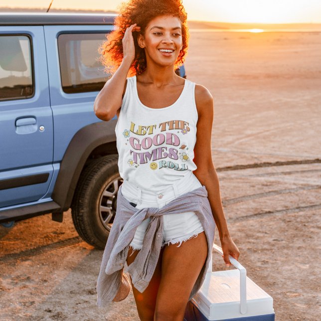 Mid Century Retro Flower T-Shirt Tank Top (Creator Uploaded)