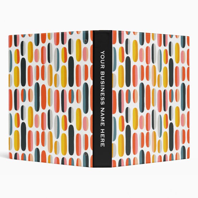 Mid Century Retro Geometric Abstract Pattern 3 Ring Binder (Background)