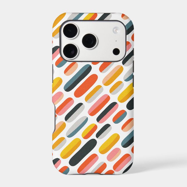 Mid Century Retro Geometric Abstract Pattern Case-Mate iPhone Case (Back)
