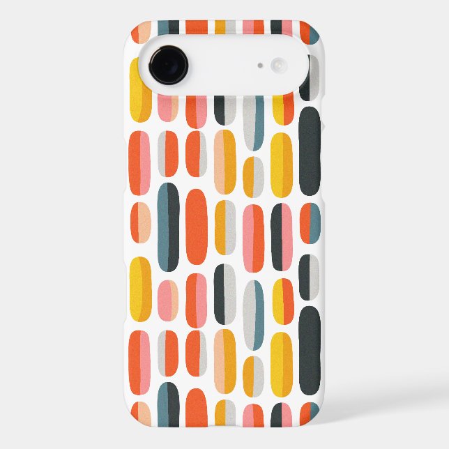 Mid Century Retro Geometric Abstract Pattern Case-Mate iPhone Case (Back)