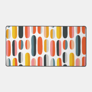 Mid Century Retro Geometric Abstract Pattern Desk Mat