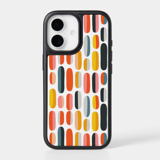 Mid Century Retro Geometric Abstract Pattern Otterbox iPhone Case (Back)