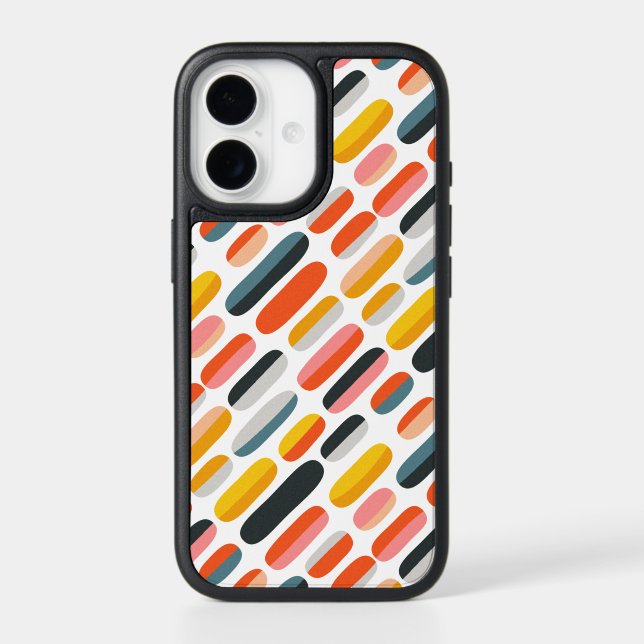 Mid Century Retro Geometric Abstract Pattern Otterbox iPhone Case (Back)