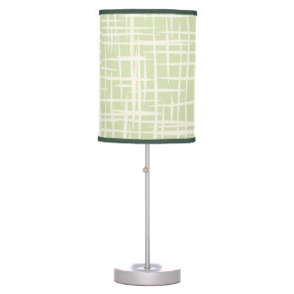 mid century retro green cream pattern table lamp 2
