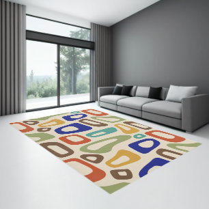 Mid-century retro groovy seamless pattern rug