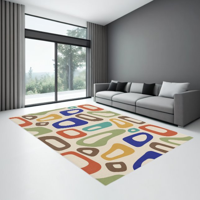 Mid-century retro groovy seamless pattern  rug (Insitu (Indoor 3))