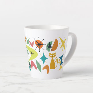Mid-Century Retro Pattern Latte Mug