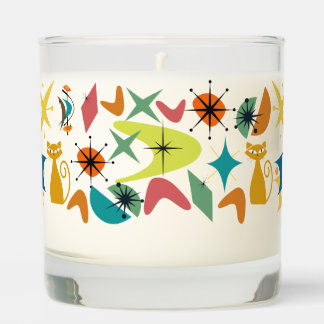 Mid-Century Retro Pattern Scented Jar Candle