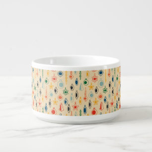Mid Century Retro Pattern with Christmas Tree Toys Bowl