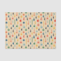 Mid Century Retro Pattern with Christmas Tree Toys