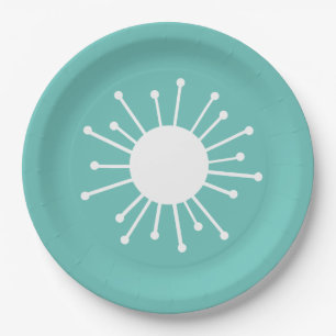Mid Century Retro Starburst Paper Plates