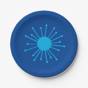 Mid Century Retro Starburst Paper Plates