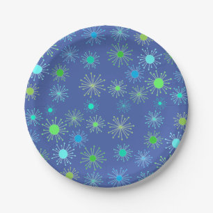 Mid Century Retro Starburst Paper Plates