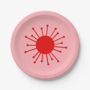 Mid Century Retro Starburst Paper Plates