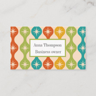 Mid Century Retro Starbursts on ogee Custom Business Card