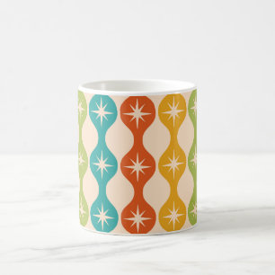 Mid Century Retro Starbursts on ogee pattern Coffee Mug