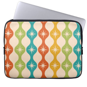 Mid Century Retro Starbursts on ogee pattern   Laptop Sleeve