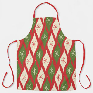 Mid-Century Retro Vintage Christmas Ornaments Apron