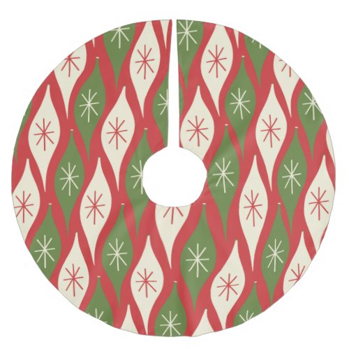 Mid_Century Retro Vintage Christmas Ornaments Brushed Polyester Tree Skirt