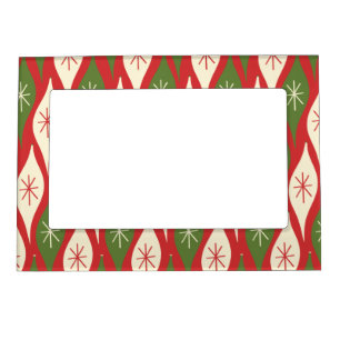 Mid-Century Retro Vintage Christmas Ornaments Magnetic Frame