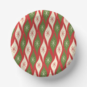 Mid-Century Retro Vintage Christmas Ornaments Paper Bowls