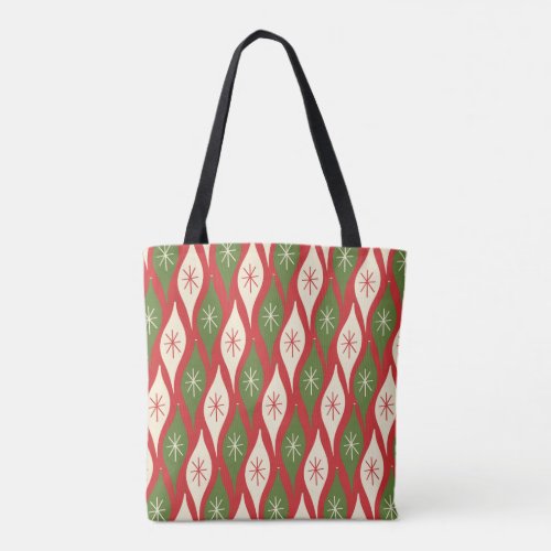 Mid_Century Retro Vintage Christmas Ornaments Tote Bag