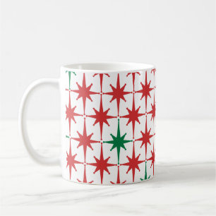 Mid-century Retro Vintage Christmas Stars Pattern Coffee Mug