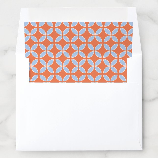 Mid Century Retro Wedding Envelope Liner (In Envelope)