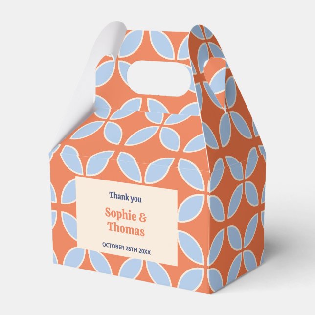 Mid Century Retro Wedding Favor Boxes (Front Side)