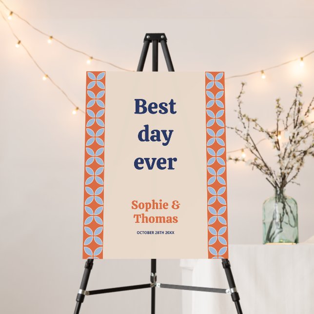 Mid Century Retro Wedding Foam Board (In Situ (Stand))