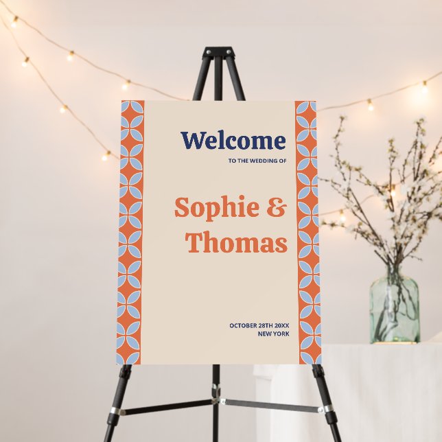 Mid Century Retro Wedding Foam Board (In Situ (Stand))