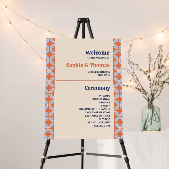 Mid Century Retro Wedding Foam Board (In Situ (Stand))