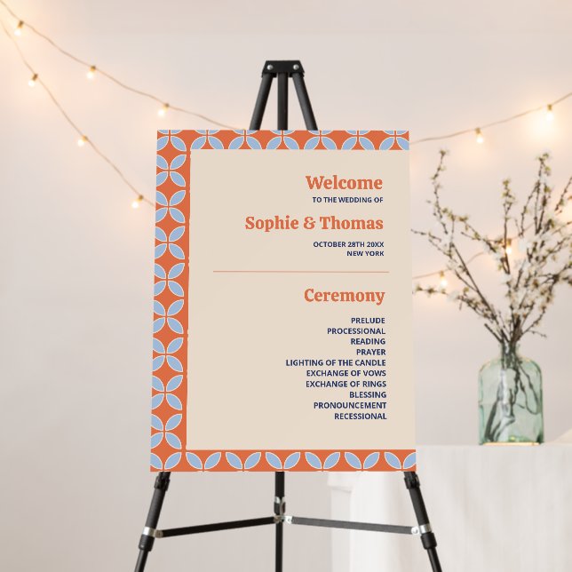 Mid Century Retro Wedding Foam Board (In Situ (Stand))