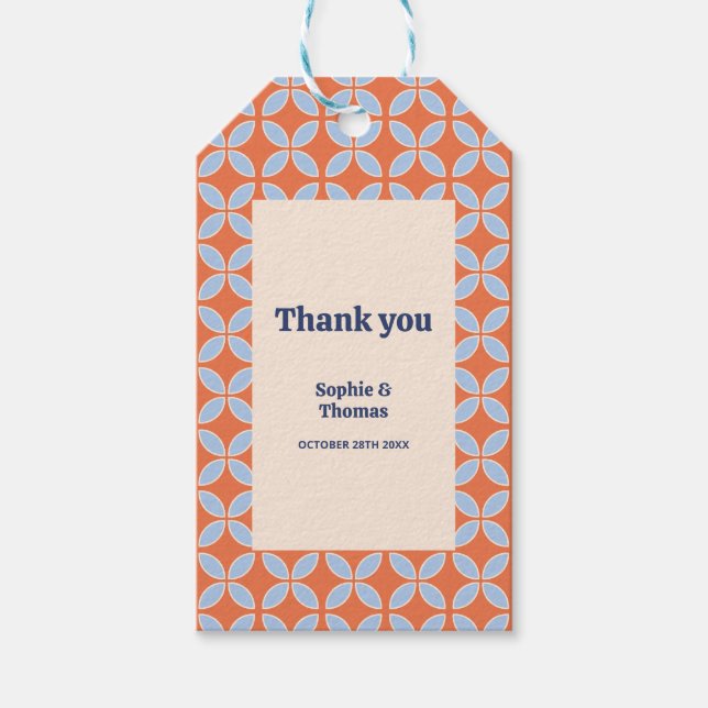 Mid Century Retro Wedding Gift Tags (Front)