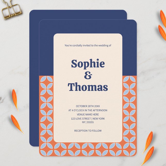Mid Century Retro Wedding Invitation (Mid Century Retro Wedding Invitation)
