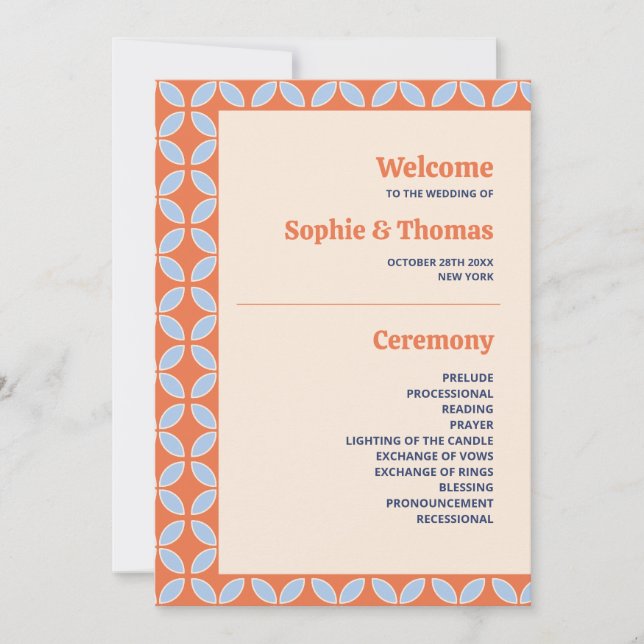 Mid Century Retro Wedding Invitation (Front)