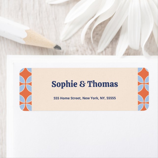 Mid Century Retro Wedding Label (Insitu)