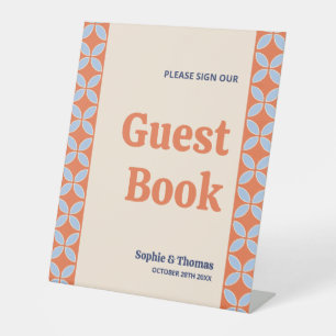 Mid Century Retro Wedding Pedestal Sign