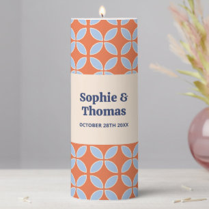 Mid Century Retro Wedding Pillar Candle