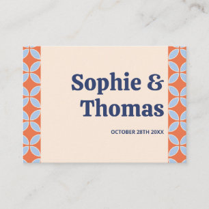 Mid Century Retro Wedding Place Card