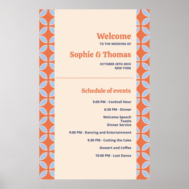 Mid Century Retro Wedding Poster (Front)