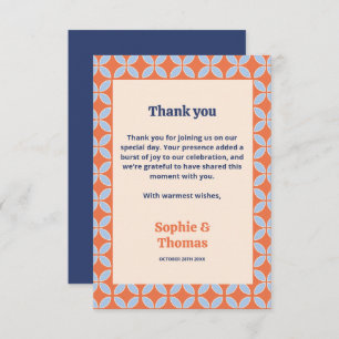 Mid Century Retro Wedding Thank You Card