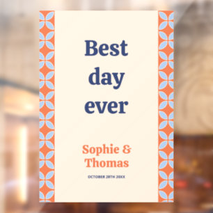 Mid Century Retro Wedding Window Cling