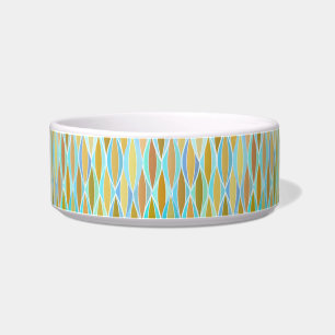 Mid-Century Ribbon Print - blues and neutrals Bowl