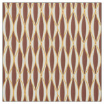 Mid-Century Ribbon Print - brown and gold Fabric