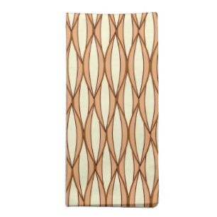 Mid-Century Ribbon Print - camel tan and cream Napkin